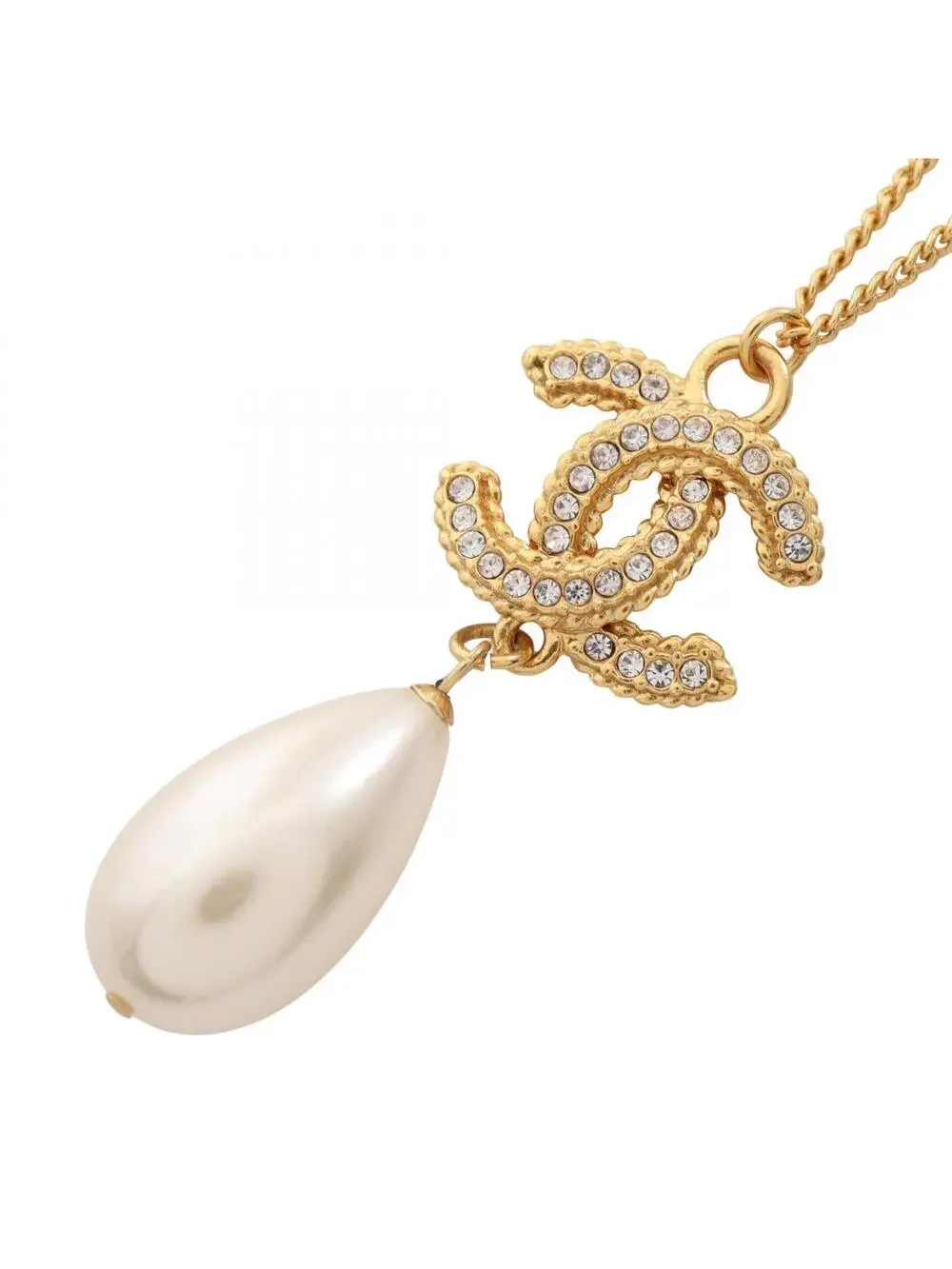 Chanel Cc Logo Pendant Necklace Metal #327451C10B